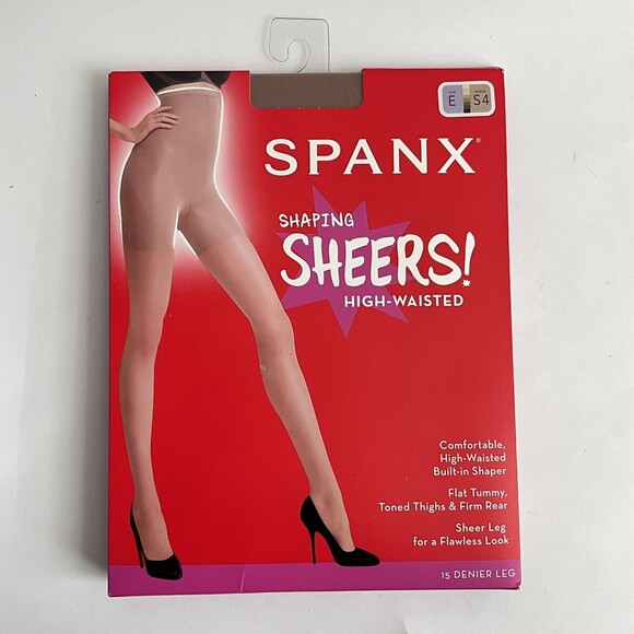 Spanx Shaping Sheers Size E Shade S4 15 Denier Leg High-waisted 195 - 265lbs - Picture 10 of 10